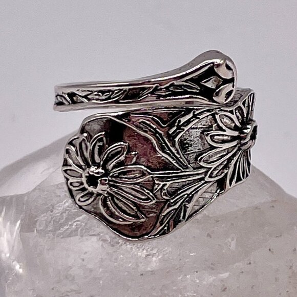 Boho Single Large Daisy or Sunflower Adjustable Spoon Ring #1311 - Picture 9 of 9